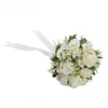 Fleurs décoratives Bouquet de Mariage blanc pour mariée demoiselle d'honneur Roses en soie décoration de Mariage artificielle accessoires de fête