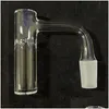 Smoking Pipes New 10Mm 14Mm Male Frosted Joint Quartz Nail Banger 45° 90° Straight Top Thick Clear Glass Accessories For Water Bong Dh4Om