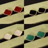 Orecchini con gemme di colore fortunato a 4 colori Orecchini a bottone di design per orecchino d'amore di marca di lusso da donna