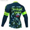 Set maglia da ciclismo Set New Saxo Bank Tinkoff Maglia da ciclismo Set invernale Abbigliamento da ciclismo Tuta da bici da corsa Tuta termica Fece Top Maill