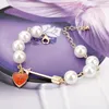 Link bransoletki mqchun love heart cupid strzałka imitacja Pearl Cross Biżuter