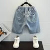 Jeans Jeans garçon déchirés à gros trous Jeans garçon Jeans été enfant Style décontracté Vêtements enfant 6 8 10 12 14 230406