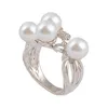 Cluster-Ringe Blumen-Finger-Edelstahl für Frauen Pearlr Mittlerer Ring Mode JewelryCluster