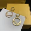 Gold Anagram Big Circle Earring Stud Women Designer Jewelry Party Geometric Letter örhängen damer Luxury Dingle Studs Ear Hoops Lover Earring