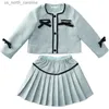 Ensembles de vêtements tenues douces enfants filles princesse 2 pièces ensembles de vêtements printemps automne enfants mode Blazer manteau + jupe Vintage tenues costume