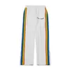 Same Celebrity Style Palm Angel Rainbow Stripe Pants Men's and Women's Casual Loose Fashion Brand Ins Couple Sports