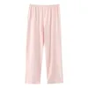 Pantaloni per la casa in cotone primaverile da donna in cotone per sonno di cotone per dormire pantaloncini di pigiama elastica donna elastica pantaloni sciolti