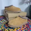 Mini Snow Boots Winter Australia منصة كلاسيكية أحذية الكاحل ناعمة مريحة من جلد الغنم Tazz tazz الكستناء الرمال الخردل الجوارب النعال النعال