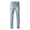 Men's Jeans Arrivals Button Wide Leg Light Indigo & Black None Stretch Carpenter Pants Multiple Pockets Loose Cargo