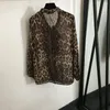 Damesblouses Dames Luxe Letters Strik-knoop Luipaardprint Shirt Herfst Casual Mode Dunne shirts Comfortabel Y2k Merkkleding Tops