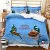 Set di biancheria da letto Set 3D super morbido e confortevole Happy Christmas Stampa reattiva Copripiumino King Size Merry Bed