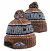 Hombres de punto con puños Pom Denvers Gorros DEN Bobble Sombreros Deporte Sombrero de punto Rayas Sideline Lana Cálido Béisbol Gorros Gorra para mujeres A11