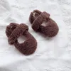 Första vandrare Vinter varma baby tofflor småbarn plysch golv strumpskor flicka barn mjuk antislip inomhus utomhus barn