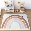 Tapijt Simple Japanese Regenboog Baby Kruiweerkleed Leuke kinderen Pography Props Slaapkamer Girl Decoratie Mantelzaal Vloer Mat 230406