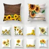 Kussen Home Decor Cover 45x45cm Sunflower Print Covers voor woonkamer slaapkamer decoratieve polyester worp