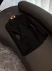 Blazer en laine Slim, couleur unie, noir, manches longues, boutons à revers cranté, simple boutonnage, vêtements d'extérieur, manteaux, automne 2024, E3N021158