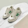 Casual Designer Shoes Sneakers Screener Dirty Italy Sneaker Beige Butter Leather Brand Distressed Green Red Stripe Canvas Shoe Bi-color Classic Trainer 58016