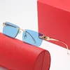 Lunettes de soleil d'été de luxe de styliste, tête de léopard, sans cadre, carrées en cuivre, tendance classique, polyvalentes