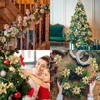 Décorations de Noël 1/5pc 14cm Glitter Fleurs de Noël artificielles Arbre de Noël suspendu Bonne année Ornements pour la maison Cadeaux Navidad Fournitures 2023 R231107