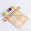 Engångstandborstar engångs tandborste naturligt bambuhandtag regnbåge colorf mjuka borst 10 färger rengöring leveranser dropp deli dh7i1