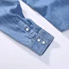 Erkekler Sıradan Gömlek Yeni Stil Bahar Sonbahar Boş Zaman Zaman Erkekler Denim İnce Gömlek Uzun Kollu Yumuşak İki Cep İnce Işık Kot Kovboy Q231106