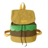 2023 Nuovo Fashion College Style Cartunato carino Personalità divertente BASSE HAMBURGER FUNICA SOFT GIRL BAPKPACK BASKPACK BASS BASSO