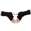 Fünf-Finger-Handschuhe Damen Mädchen Mode einfarbig gestrickt Wisp leerer Arm fingerlos Computer warm halten Winter weich