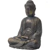 Garden Decorations Glitzhome GH20384 Meditera Buddha Temple Statue Outdoor Sculpture Decorative 22.83 "H