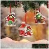 クリスマスの装飾ジンジャーブレッド小さな家クリエイティブクリスマスの木の装飾ハンギングオーナメントナビダッドホーム2023 L230620ドロップDEDH6J5