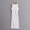 Casual Dresses Summer Dress Women Solid Color Spaghetti Strap Slik Loose Home Wear