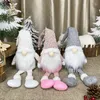 Decorações de Natal feitas à artesanato, figuras de figuras de férias de boneca suecas gnome de luxo de brinquedo de natal