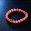 Braccialetti a maglie Bracciale in pietra naturale Calcedonio Lava Occhio di tigre Granato Oro antico Colore Teschio Regalo di gioielli