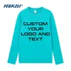 Mens Tshirts 100% Cotton Custom Long Sleeve T -shirt gör din designtext män kvinnor skriva ut original högkvalitativa gåvor tshirt 230406