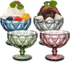 Drinkware estilo europeu em relevo tigela de sorvete criativo sobremesa tigela de vidro manchado tigela de salada de frutas milkshake copo sorvete cup253r