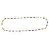 Choker Drop High Quality Elements Crystal Colorful Square Pärlor Lång charm halsband Klassisk utsökta för Lady Gift