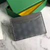 7a korthållare plånbok checkerboard mönster mynt handväska fashionabla lyxdesigner första lager ko läder dammväska certifikat original låda 10.5x7.3 cm gy02