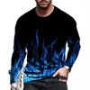 Männer T Shirts Frühling Herbst Tops Tees Langarm Jugend T-shirt Casual Kleidung 2023 Mode O Neck Print Pullover männer