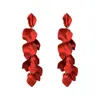 Dangle Earrings Chandelier Long Alloy Rose Petal Tassel Drop for Women Party Wedding Fashion 2023 Jewelry Gift