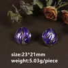 Stud Earrings Geometric Water Drop Flower Metal Line Purple Color Matching Elegant Exquisite For Holiday Bridal Jewelry