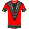 T-shirts pour hommes Chemise à col rond pour hommes Impression 3D Vêtements ethniques africains T-shirt d'été 230406