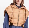 여성을위한 디자이너 다운 조끼 겨울 조끼 패션 민소매 코트 코트 따뜻한 탱크 톱 파파