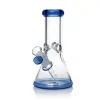 Colorful Hookahs 7mm Thick Glass Bong Recycler With Removable Glass Downstem 8.5 Inches Smoking Water Pipe Beaker bongs