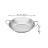 Pans Stainless Steel Pot Cookware Double Handle Food Wok Wear Resistant Fry Kitchen Vegetable Reusable Accessory