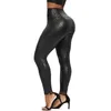 Yoga Outfits PU Leder Leggings Fitness Frauen Hosen Hohe Taille Sexy Kurvige Elastische Leggins Mode Stretch Hose Leopard 230406