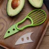 Multifuncional abacate slicer peeling pit kiwi frutas descascando faca separador de polpa faca de plástico ferramentas de corte de cozinha acessórios de cozinha