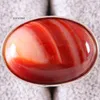 Cluster Rings 1Pcs Jewelry Gift Adjustable Ring For Women Men Natural Stone Oval Bead Orange Red Veins Onyx Finger Z136