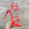 Rene Caovilla sandals Rhinestone chandelier heels Snake Strass stiletto Evening shoes 12cm Cleo women's platform pump thick Ankle Wraparound designer factory shoe