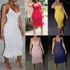 Casual Dresses Plus Size Women's Beach Corset Small Dress Sun Skirt Long Sexy Suspenders Sleeveless Polka Dot Print Ruffle