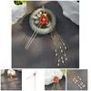 Hair Clips Stick Hairstyle Tool With Durable Glaze Floral Fringed Chopsticks For Birthday Thanksgiving Day Gift