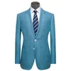 Men's Suits Blazers Green Linen Set Customized Men's Blue Linen Jacket and Pants Men's Linen Set Wedding Evening Dress Customized Men's Casual Set 230406